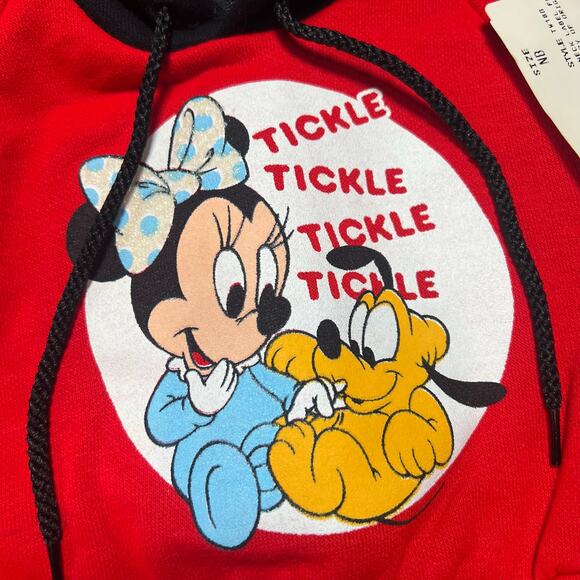 Vintage Disney Babies Minnie Mouse and Pluto hoodie mickey ears sweatshirt NB - Picture 6 of 9